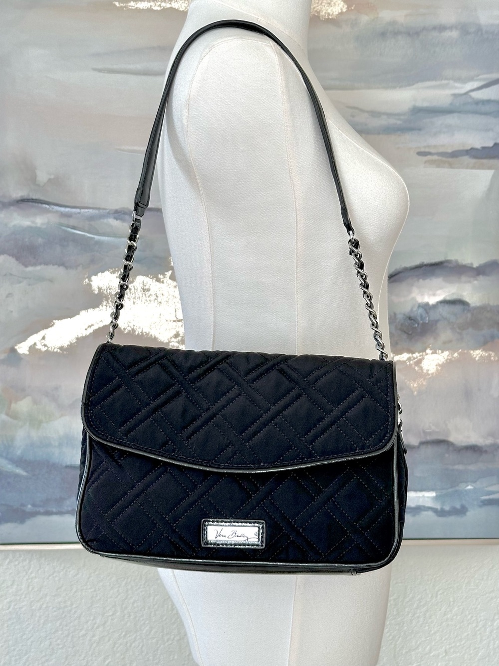 Vera Bradley Black Quilted Shoulder Bag